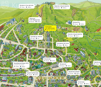 Санаторий «им. Димитрова» Кисловодск — карта расположения